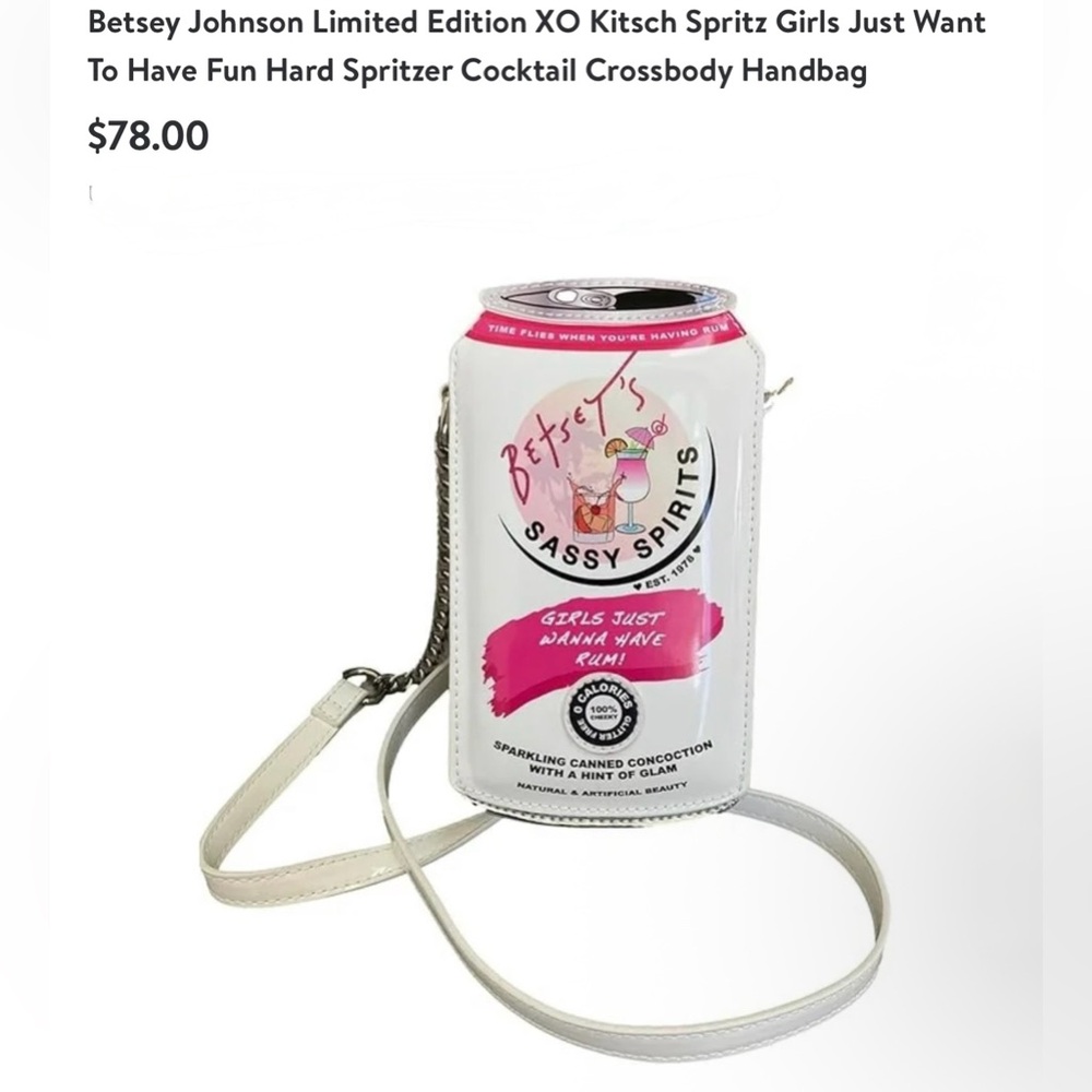 Betsey Johnson Sassy Spirits Can Crossbody Bag